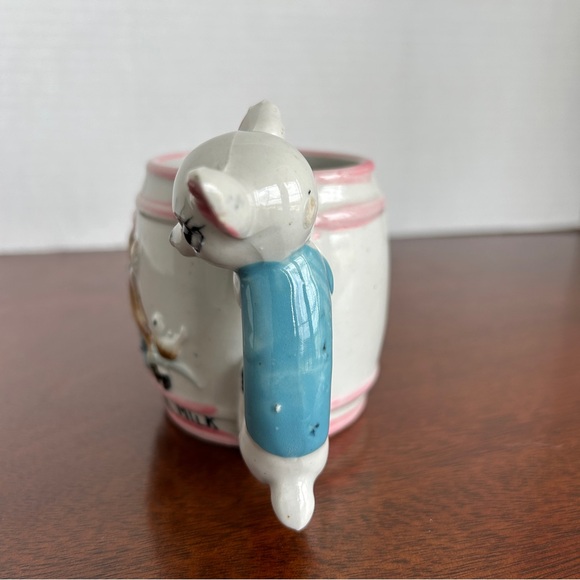 Vintage Always Drink Milk Children's Decorative Deer Mug Pink Stripes - Picture 3 of 10